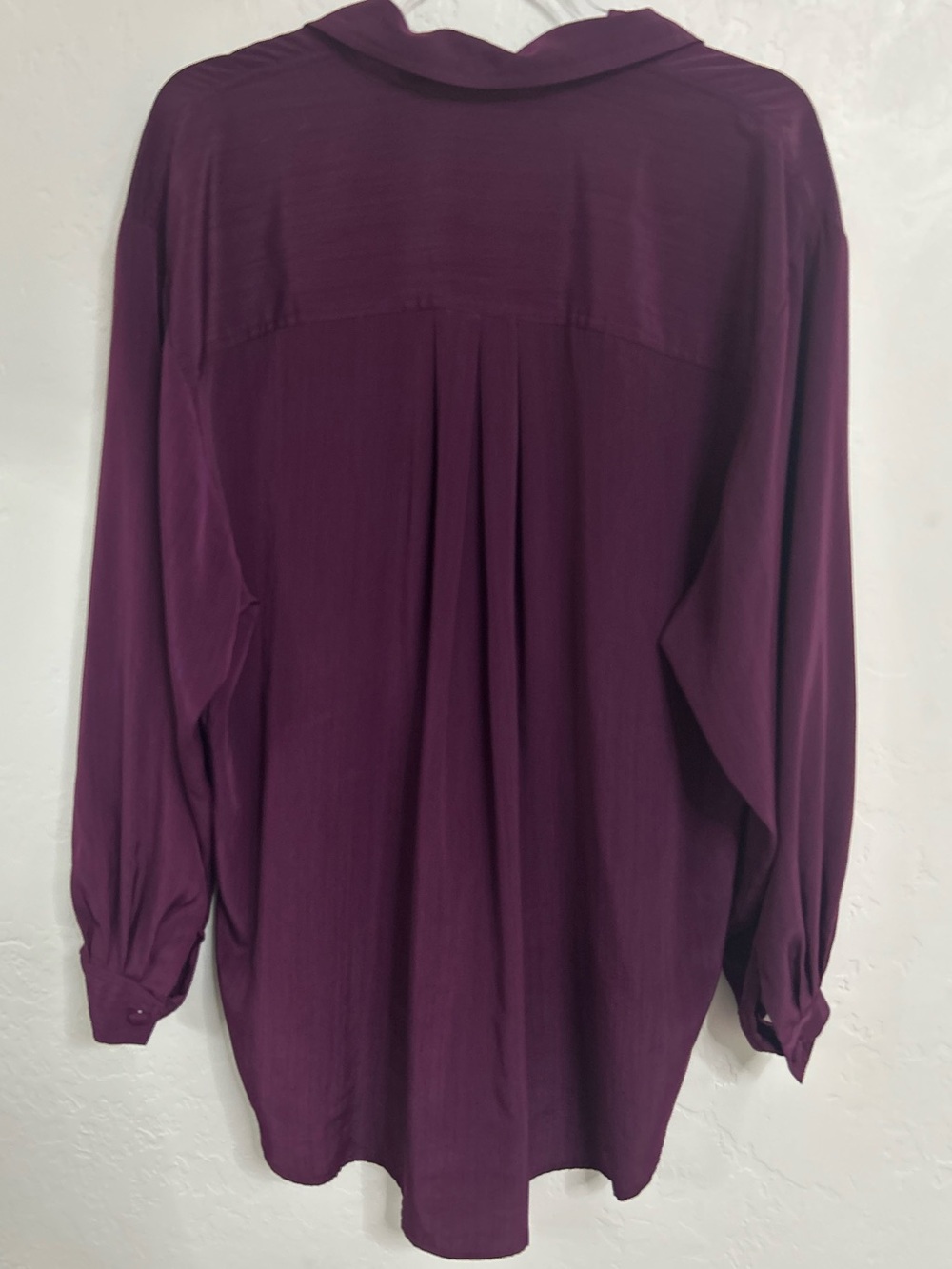 Vintage Christie & Jill Burgundy Blouse Large | Sheer Button Front Career Top - Picture 5 of 6
